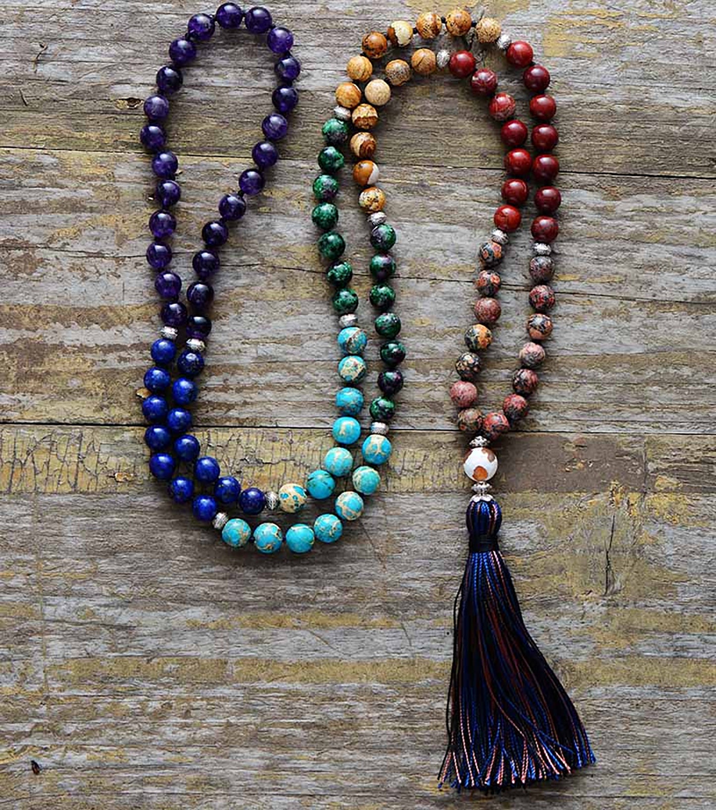 Long Tassel Chakra Mala Necklace