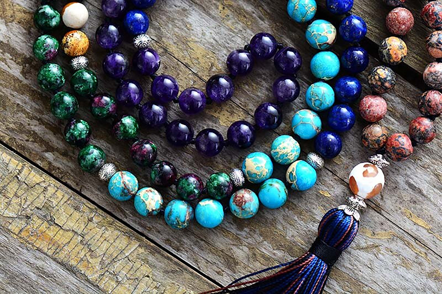 Long Tassel Chakra Mala Necklace