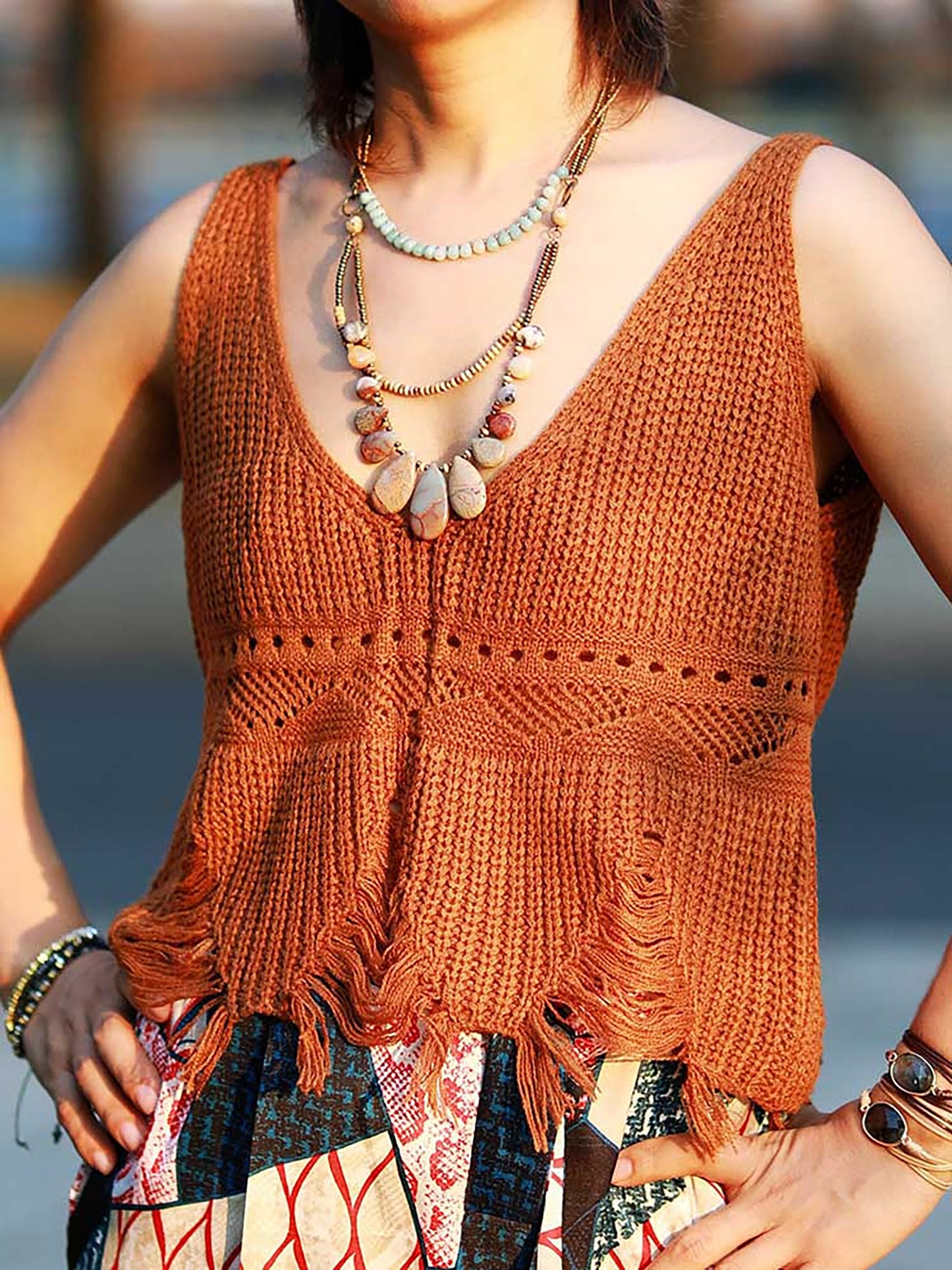 Vintage Boho Amazonite Necklace