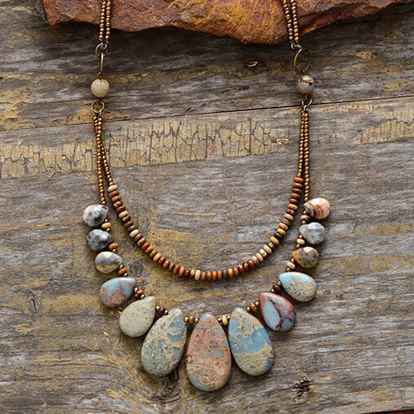 Vintage Boho Amazonite Necklace