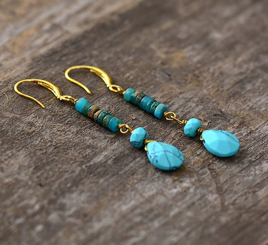 Jasper, Turquoise Drop Earrings