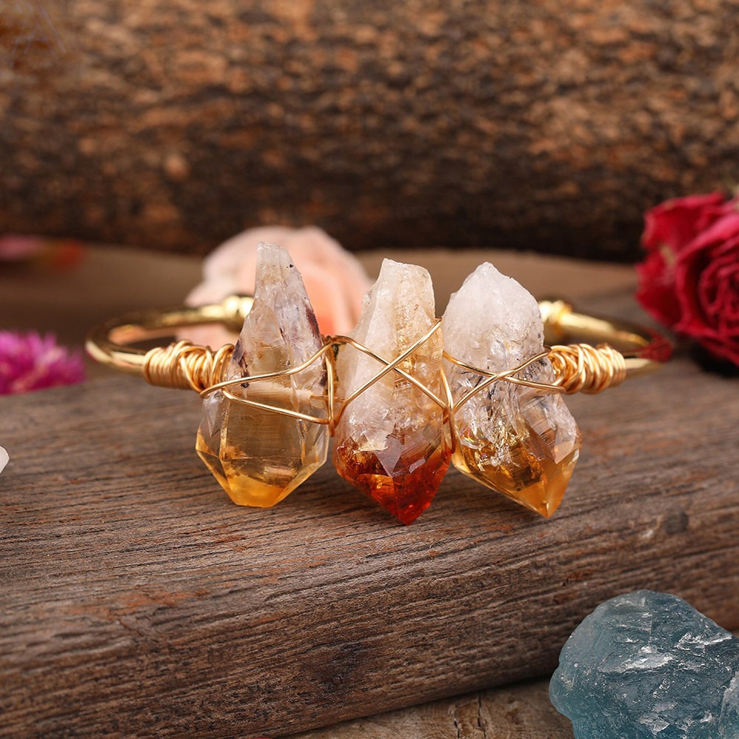 Natural Citrine Cuff Bracelet