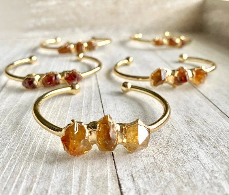 Natural Citrine Cuff Bracelet