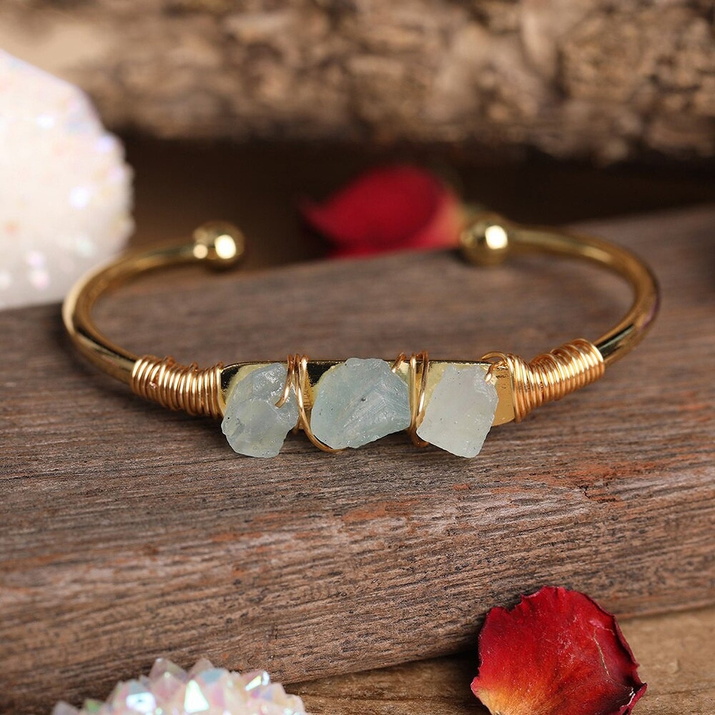 Birthstone Crystal Cuff Bracelet