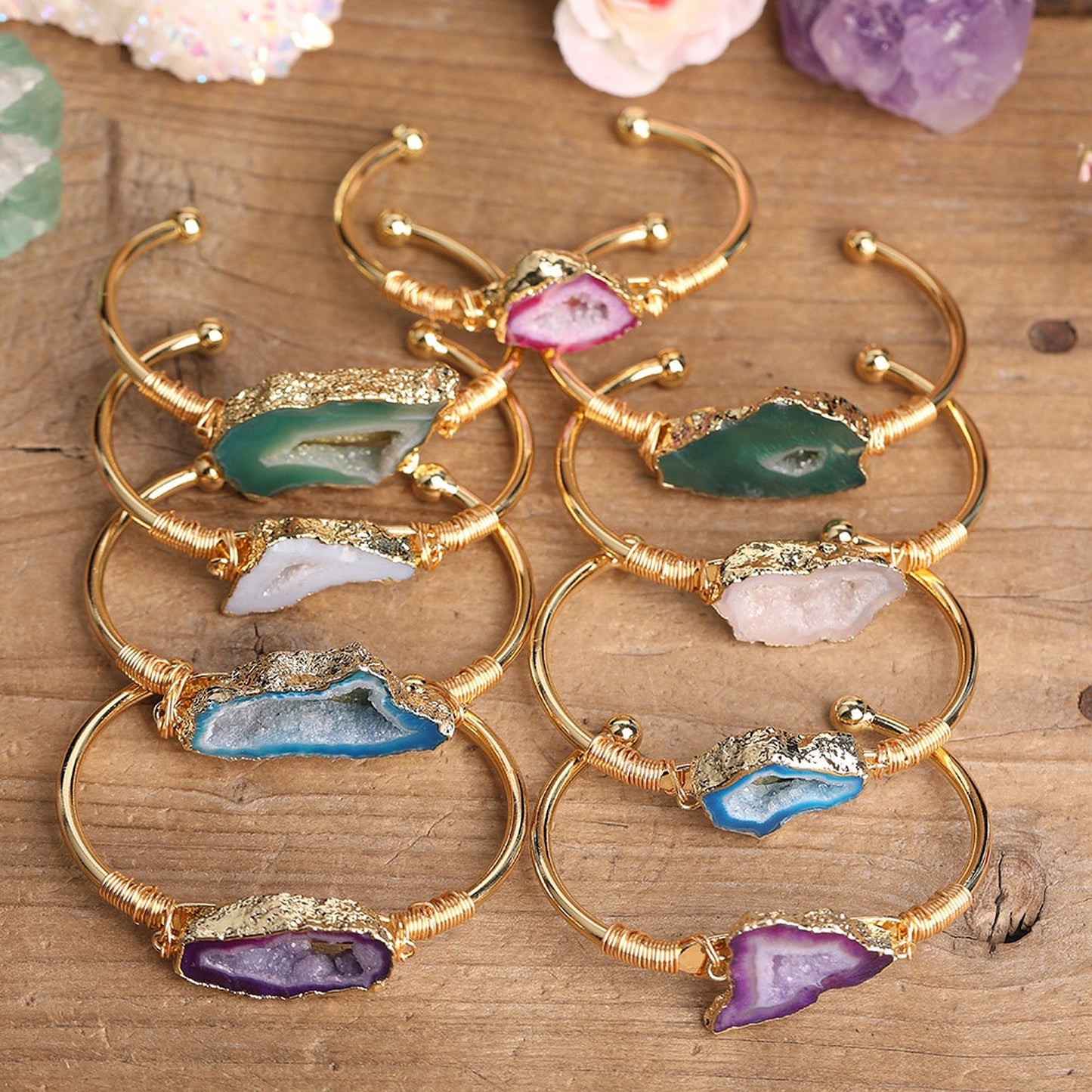 Druzy Crystal Cuff Bracelet