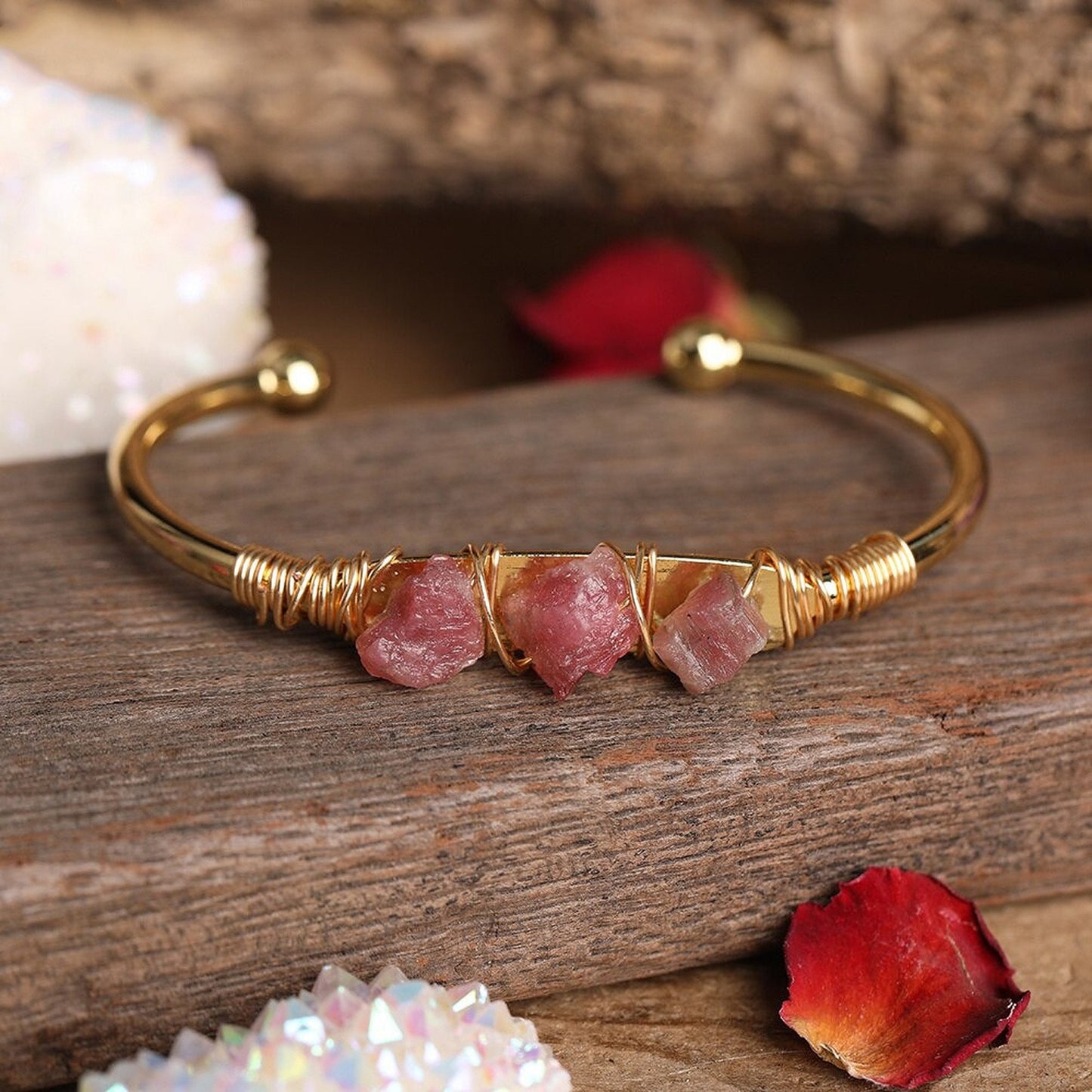 Birthstone Crystal Cuff Bracelet