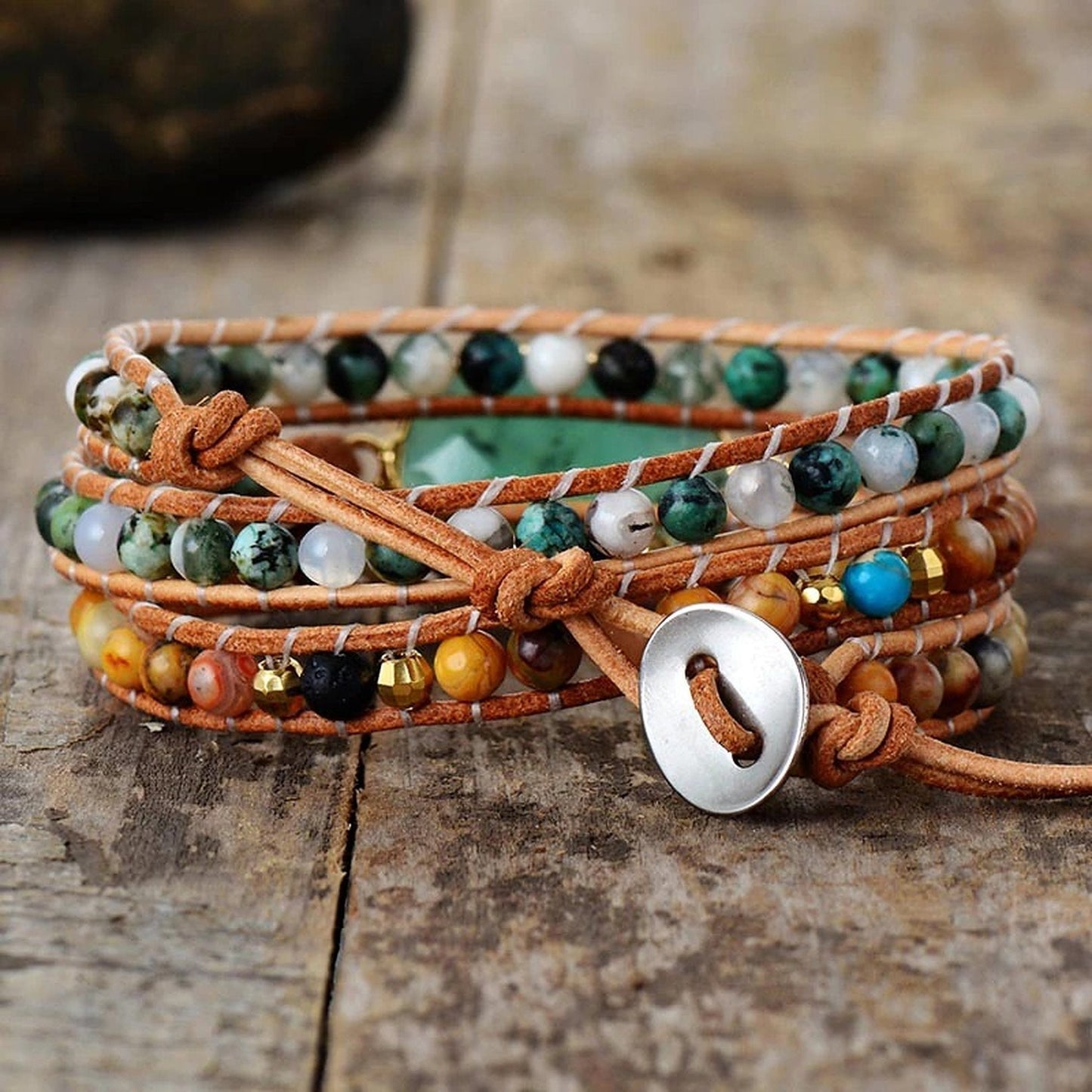 Jade Protection Wrap Bracelet