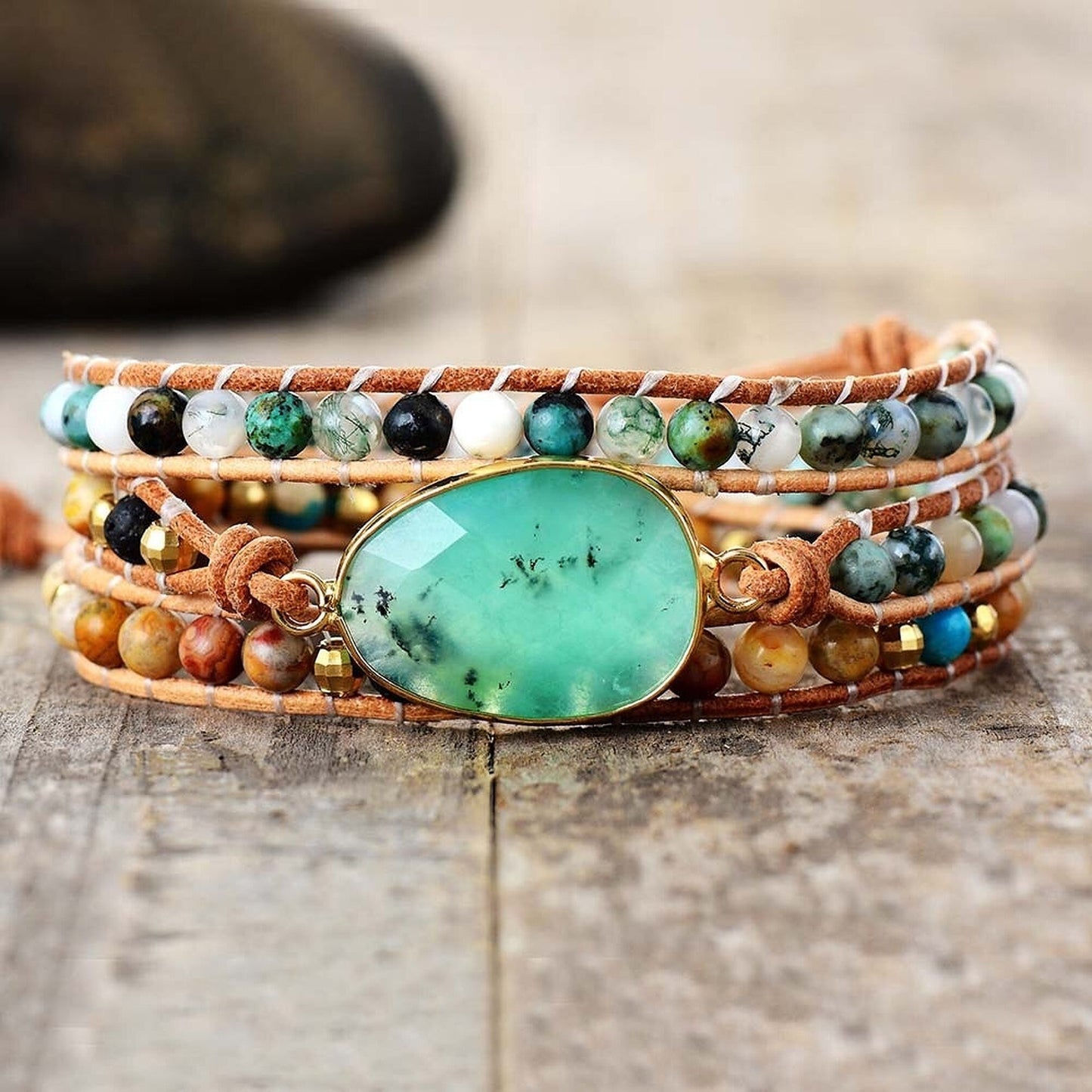 Jade Protection Wrap Bracelet