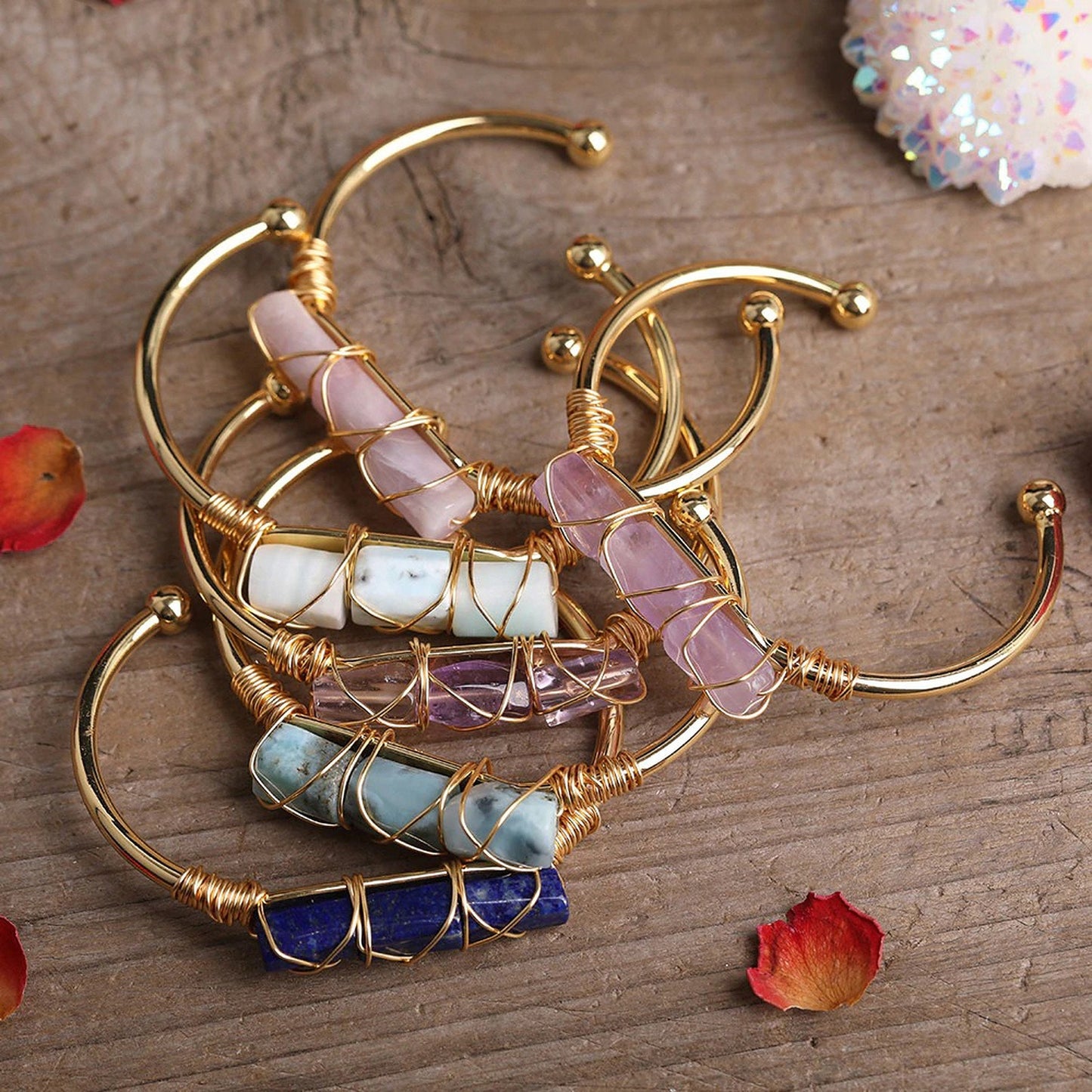 Healing Gemstone Cuff Bracelet