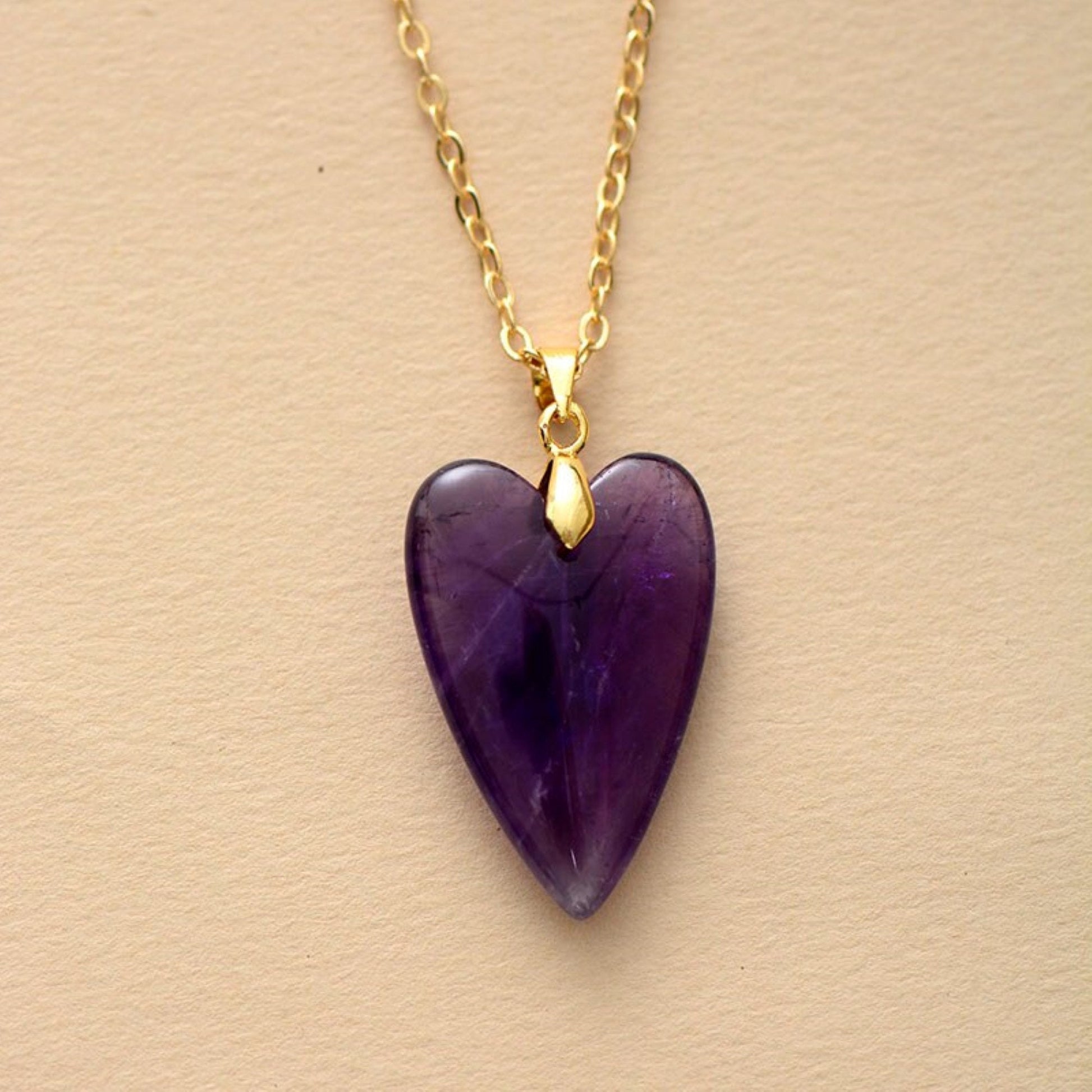 Heart Pendant \ Crystal Heart  Necklace \ Healing Crystal Heart Necklace \ Love Heart Necklace \ Amethyst Necklace \ Fluorite Heart Necklace