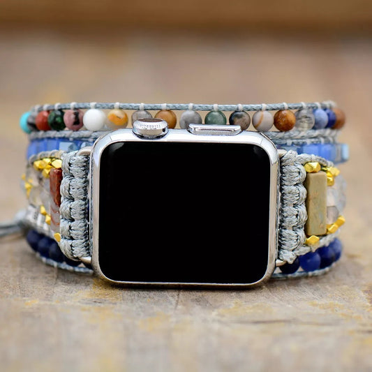 Sodalite Beaded Apple Watch Strap