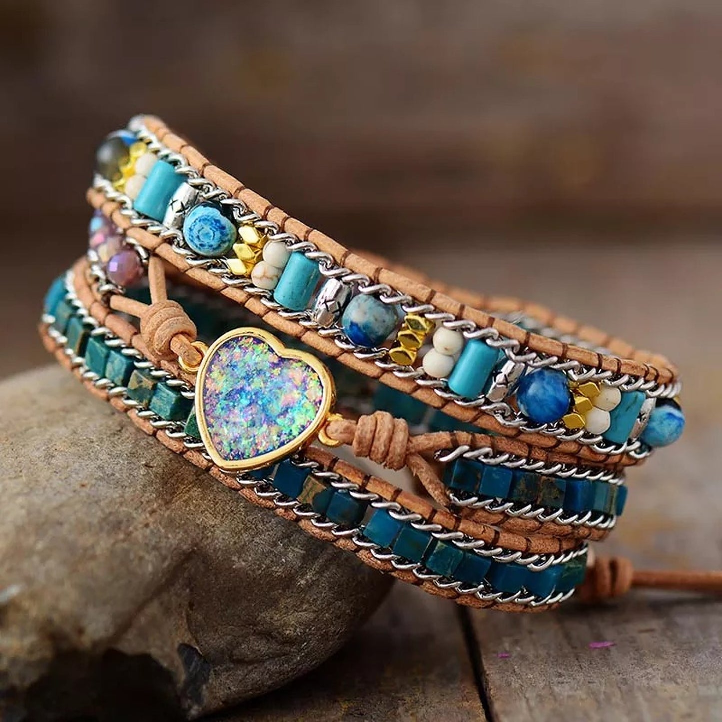 Ocean Jasper Wrap Bracelet