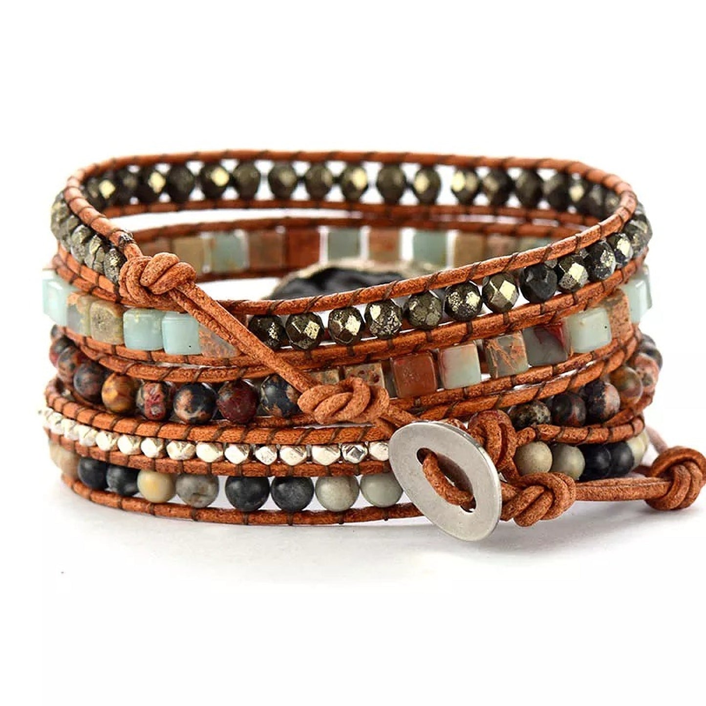 Drusy Charm Crystal Wrap Bracelet