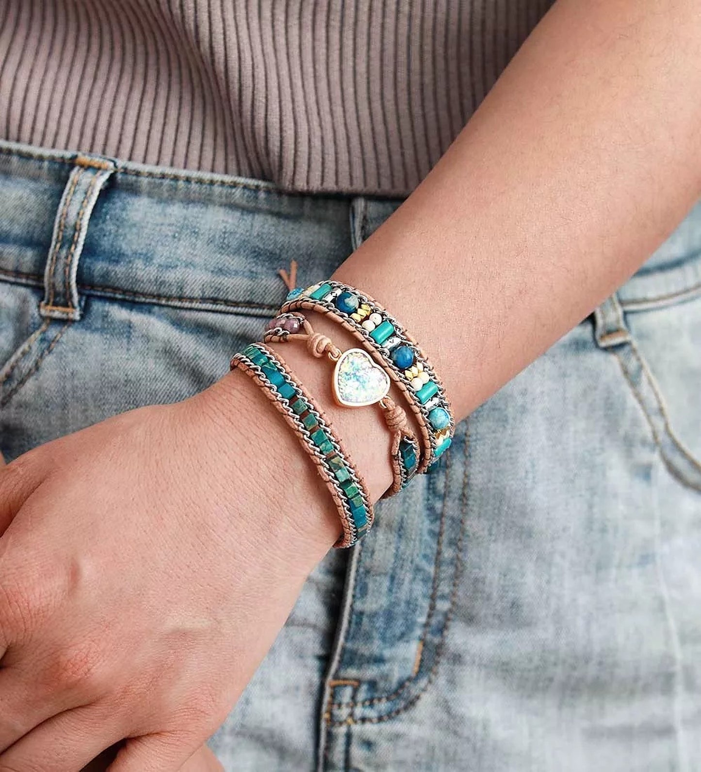 Ocean Jasper Wrap Bracelet