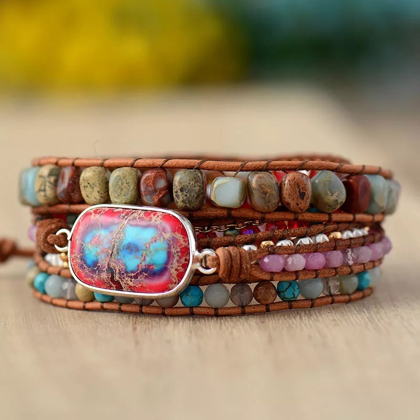 Aurora Jasper Wrap Bracelet