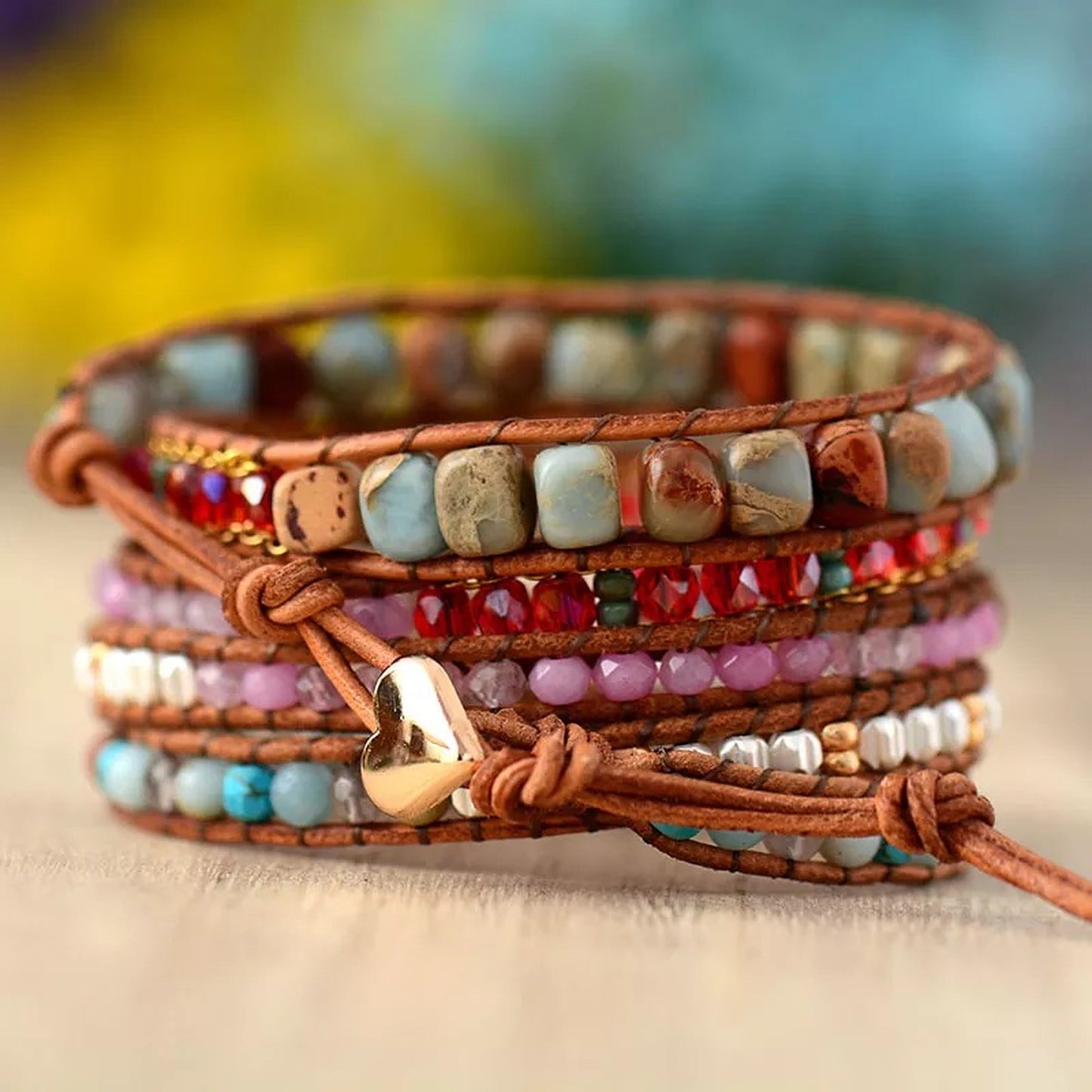 Aurora Jasper Wrap Bracelet