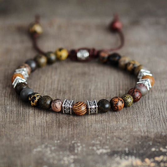 Punk Jasper Men bracelet