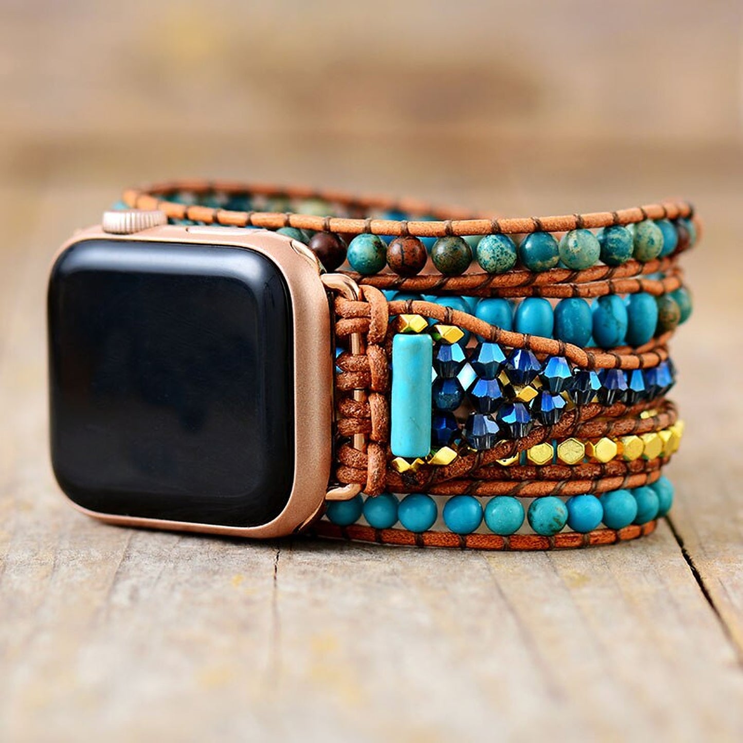 Turquoise Beaded Apple Watch Strap