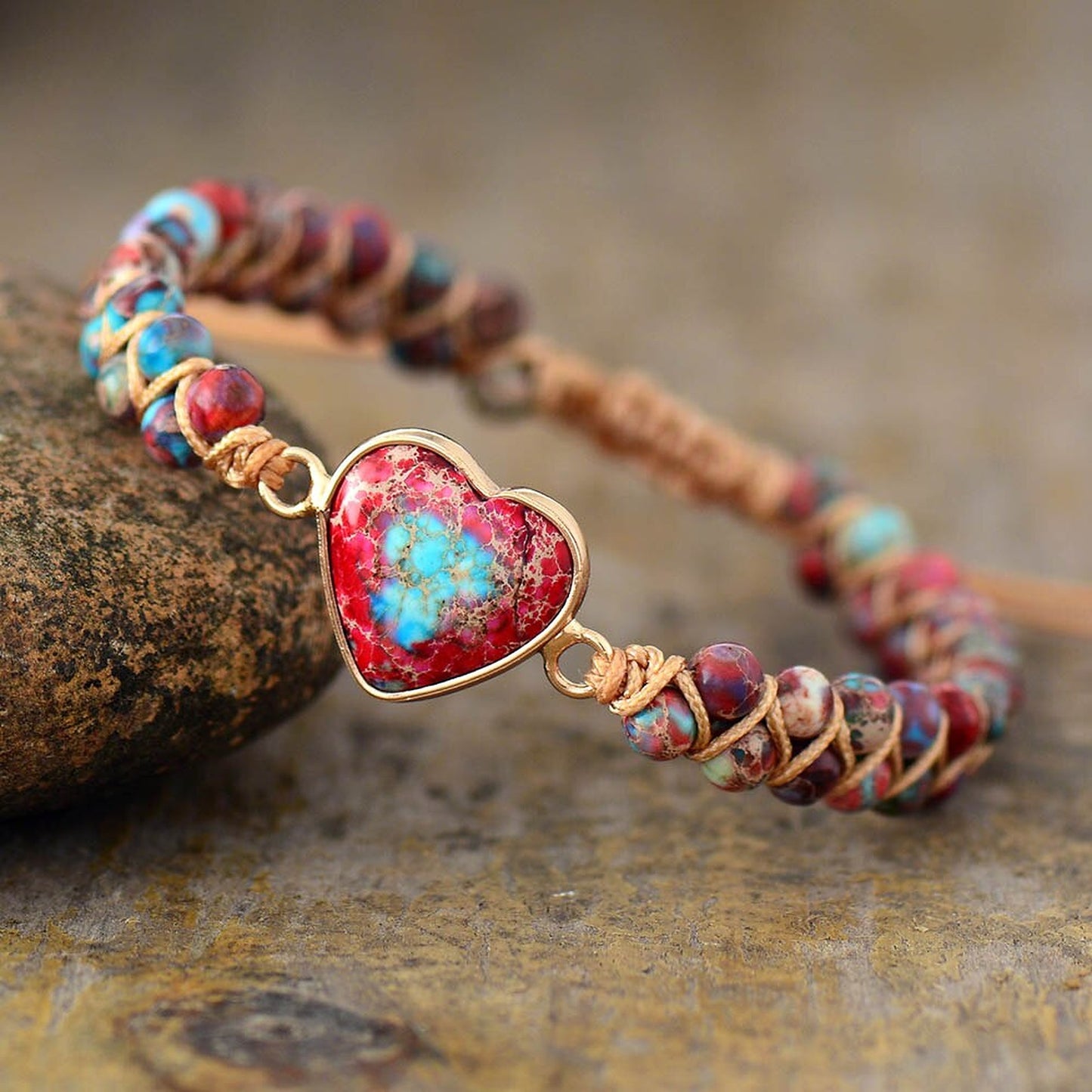 Turquoise Jasper Heart Bracelet