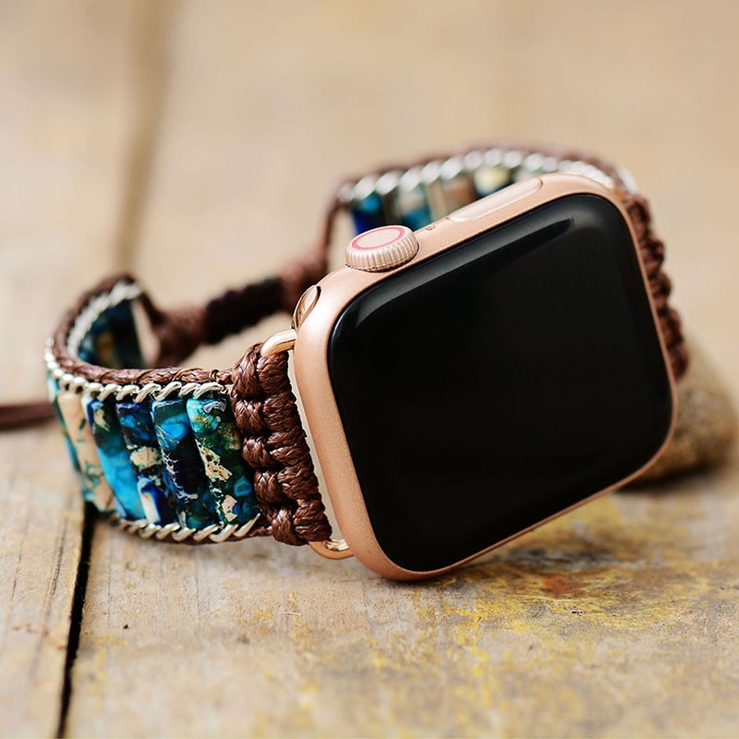 Blue Jasper Beaded Apple Watch Strap