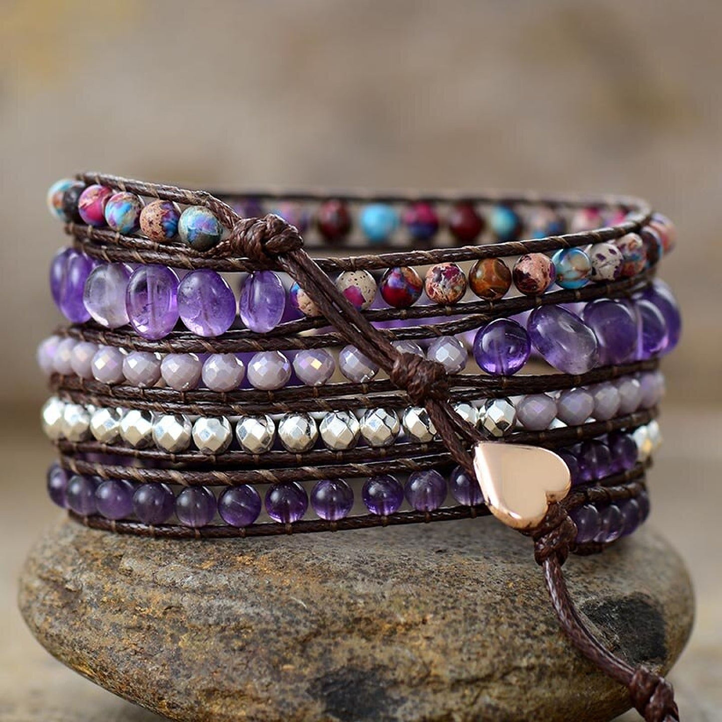 Amethyst Statement Wrap Bracelet