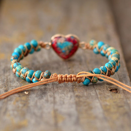 Turquoise Jasper Heart Bracelet