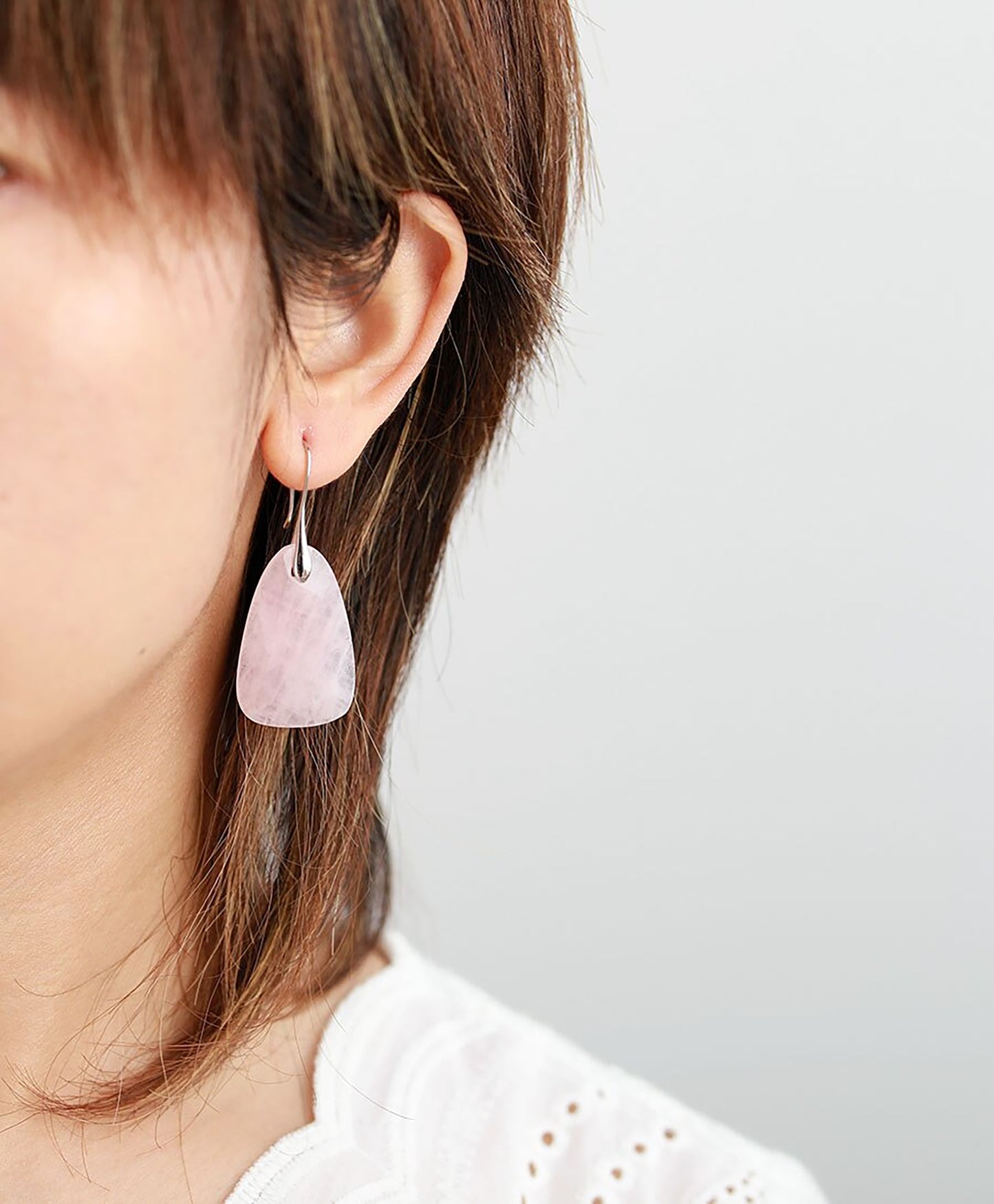 Rose Quartz Fancy Drop Earrings