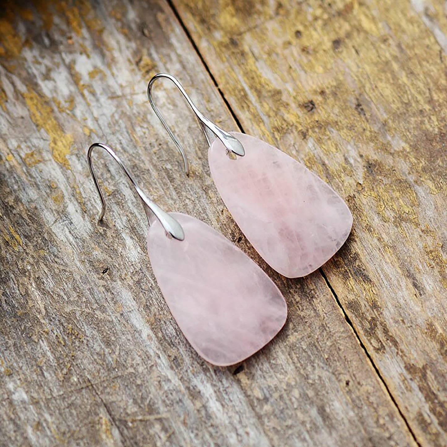 Rose Quartz Fancy Drop Earrings