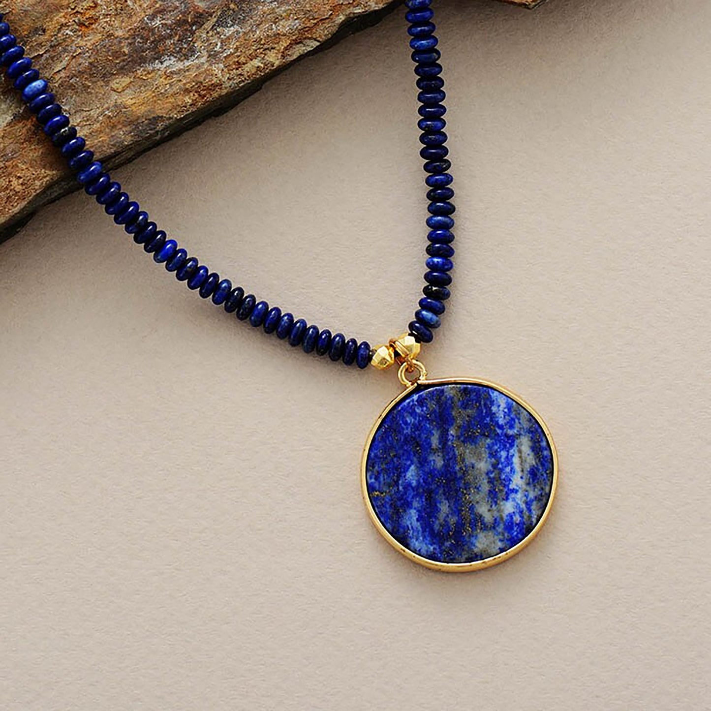 Circle Gemstone Pendant Necklace