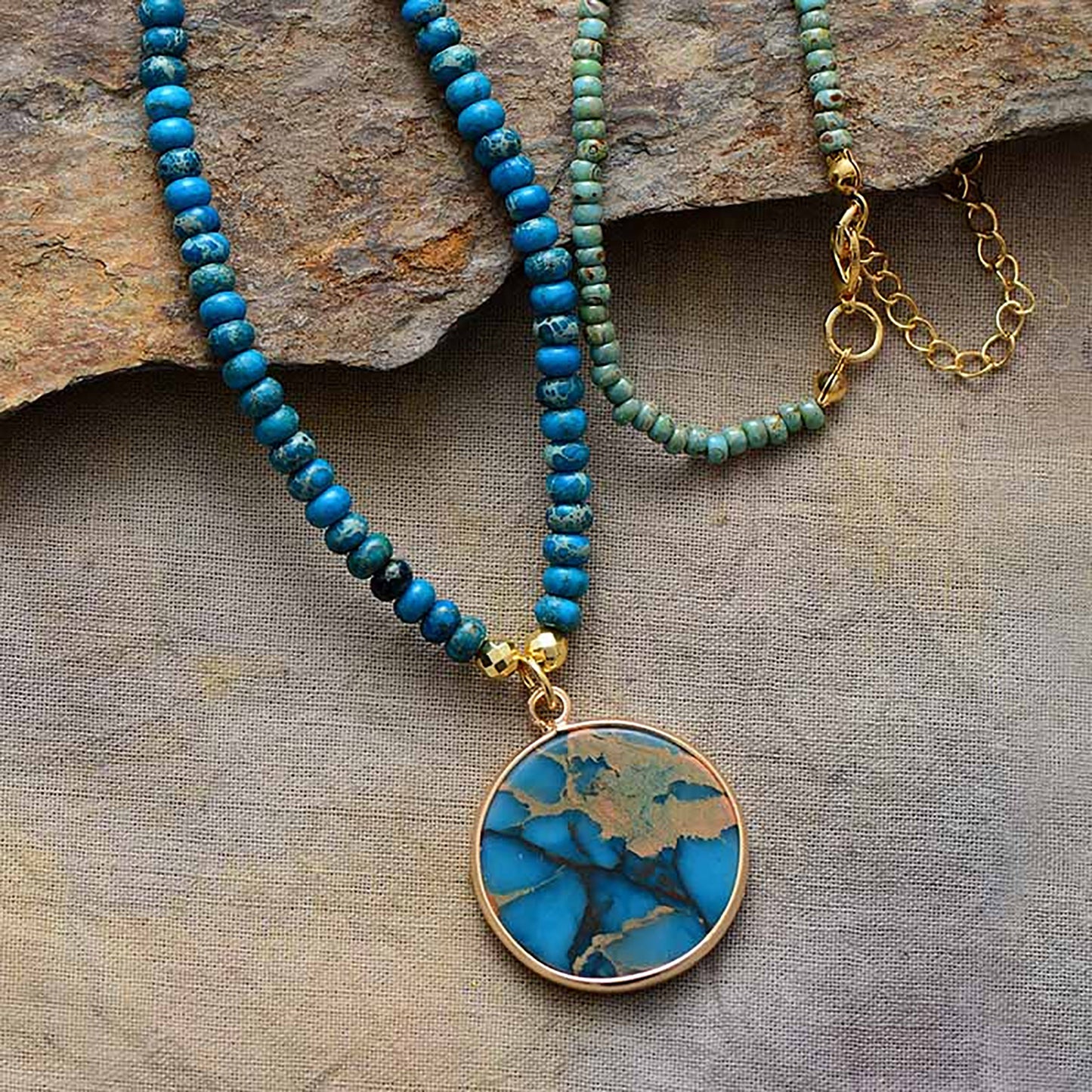 Circle Gemstone Pendant Necklace