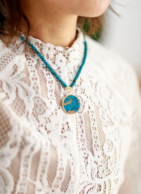 Circle Gemstone Pendant Necklace