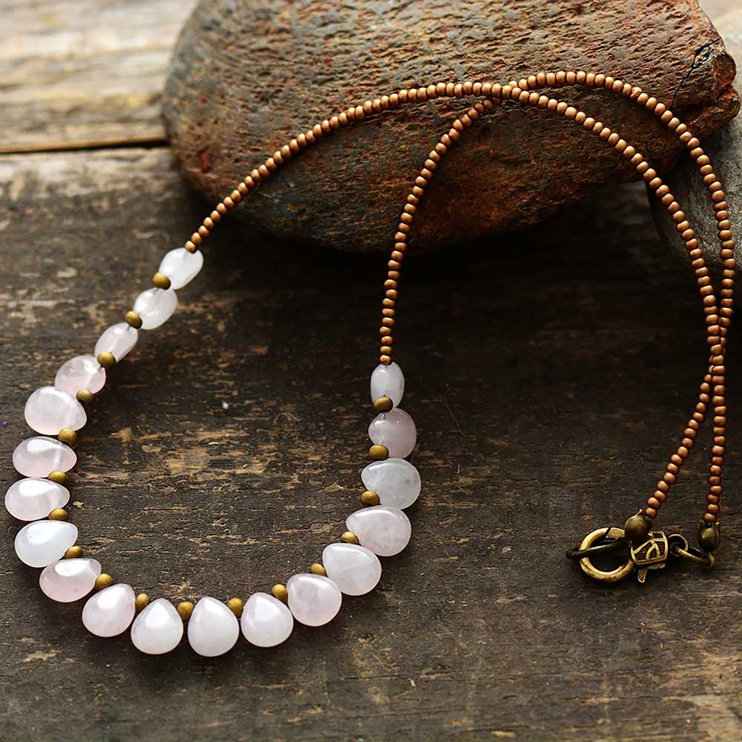 Rose Quartz Infinity Necklace