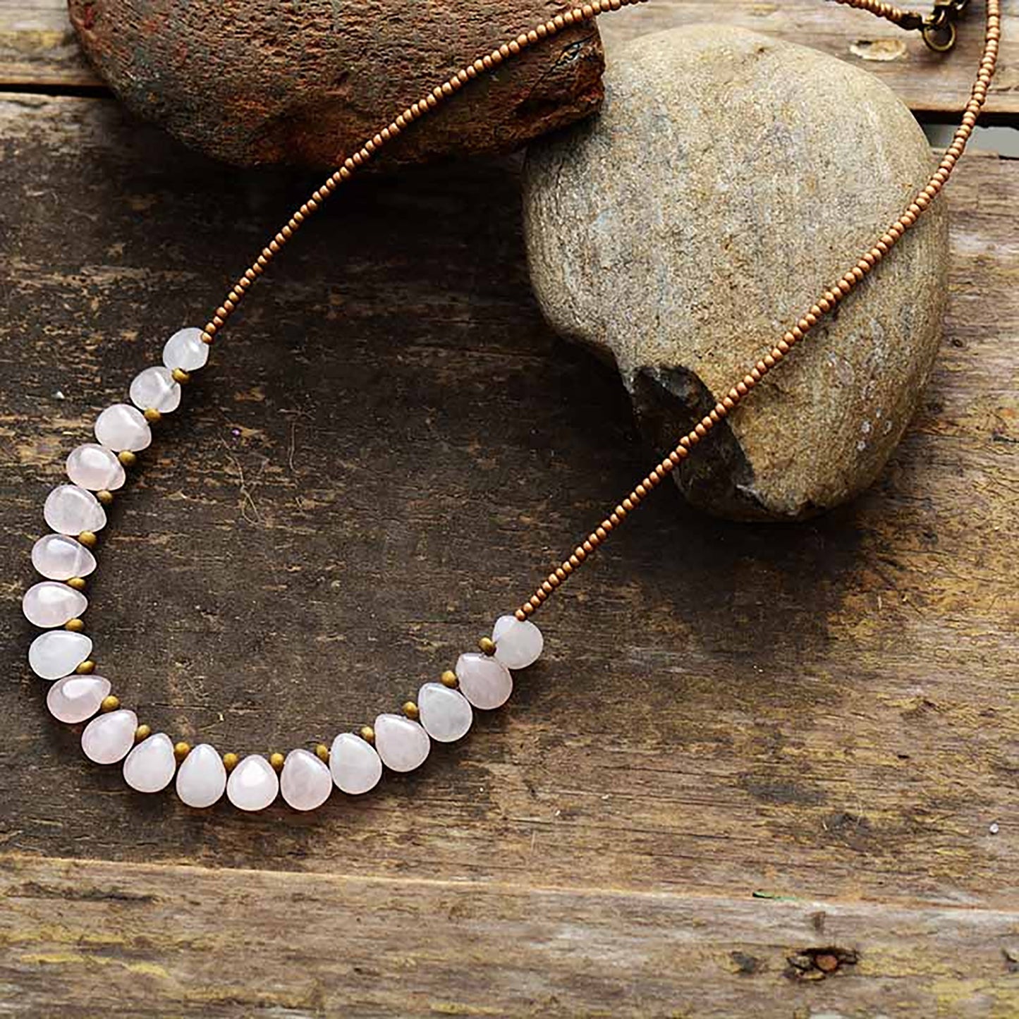 Rose Quartz Infinity Necklace